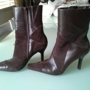Genuine leather heeled boots